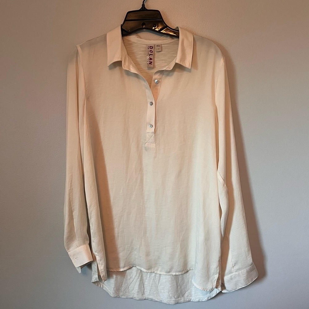 Anthropologie Dolan Pullover Collared Long Sleeve Blouse Sz. S Minimalist Office